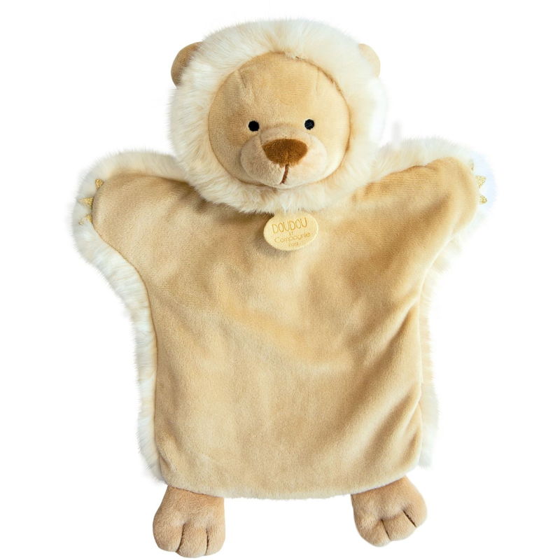  - marionnette lion beige 25 cm 